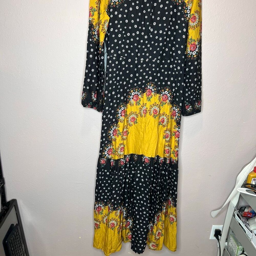Farm Rio Anthropologie Floral Blocked Maxi Dress - Picture 11 of 13